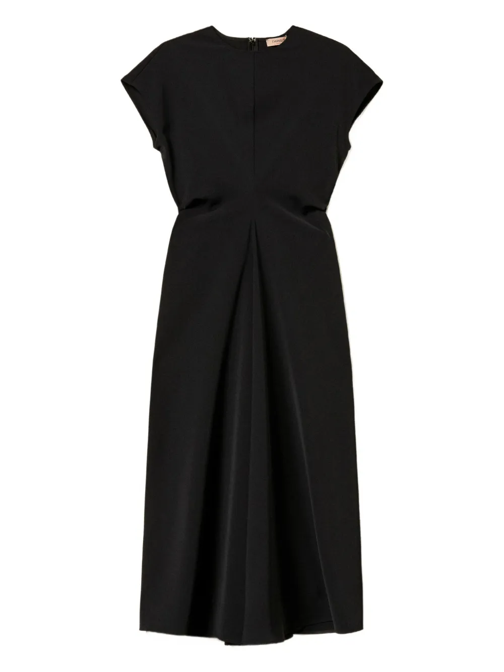 TWINSET Gedrapeerde midi-jurk Zwart