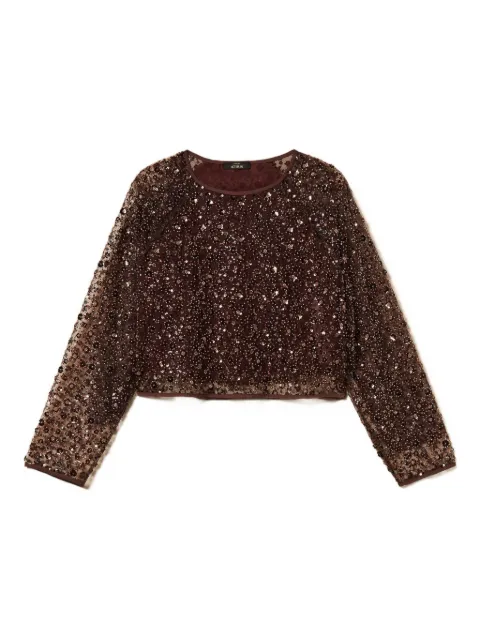 TWINSET blusa bordada con lentejuelas