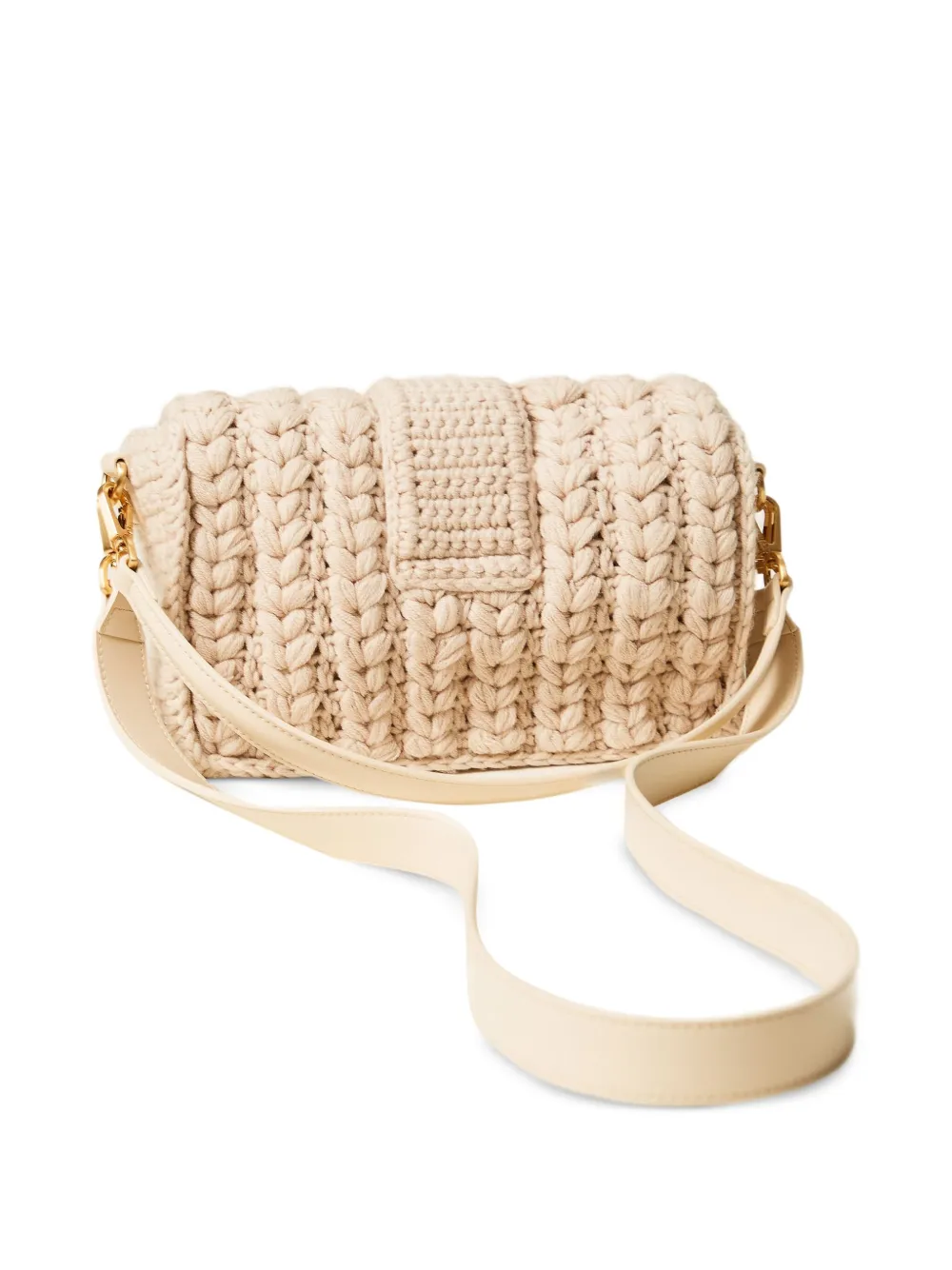 Twinset Braided Logo-plaque Satchel In Neutral