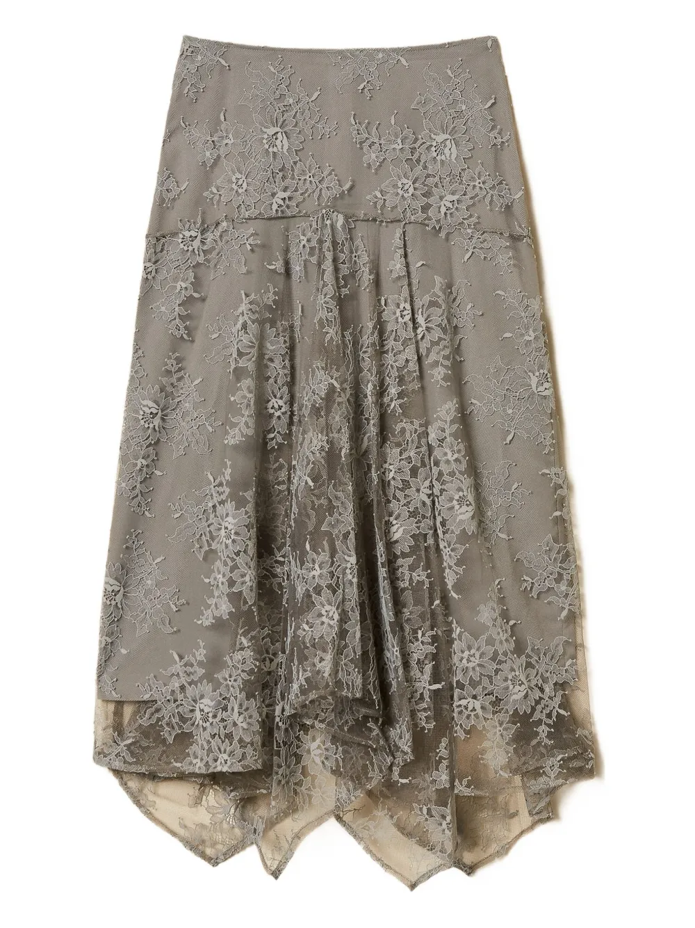 TWINSET Asymmetrische kanten midi-rok Grijs