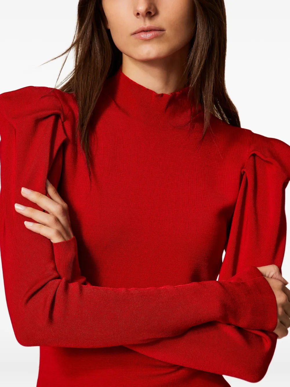 TWINSET Gedrapeerde mini-jurk Rood