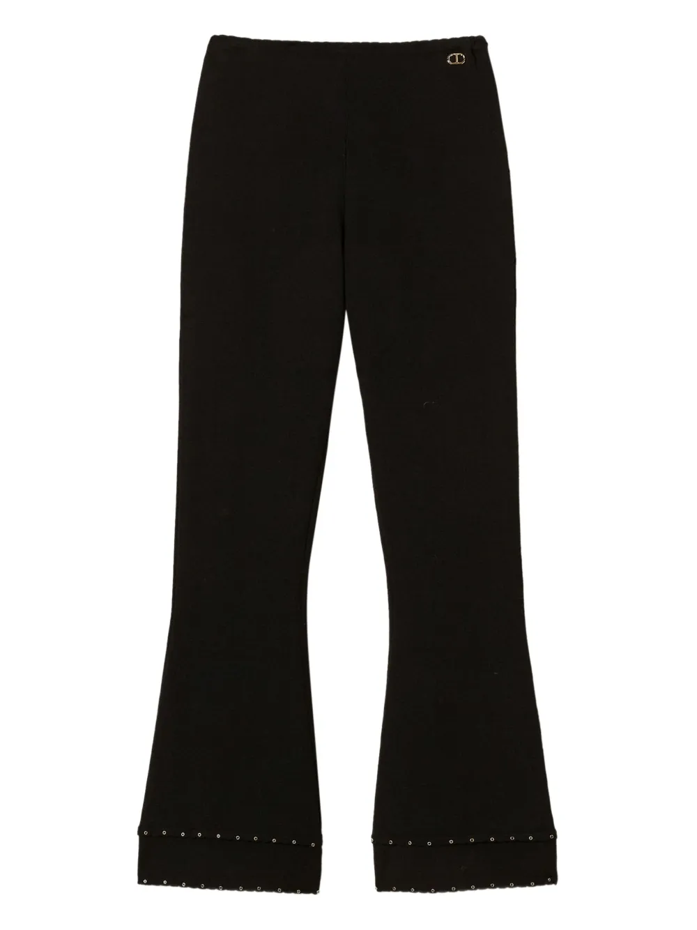TWINSET Flared broek verfraaid met stras Zwart