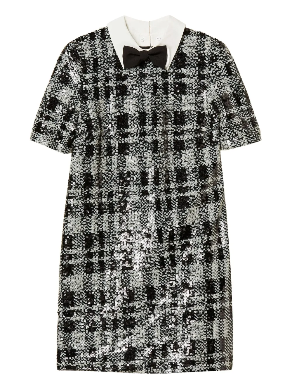 TWINSET sequin check pattern mini dress | Black | Image 1
