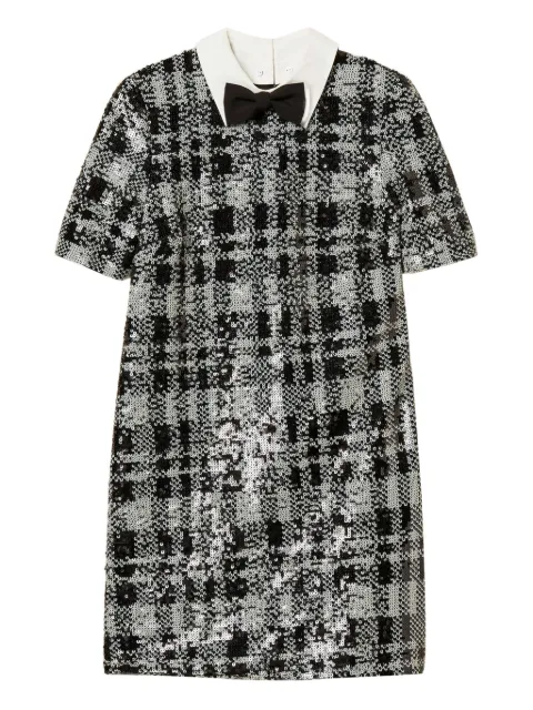 TWINSET vestido corto con motivo de cuadros y lentejuelas