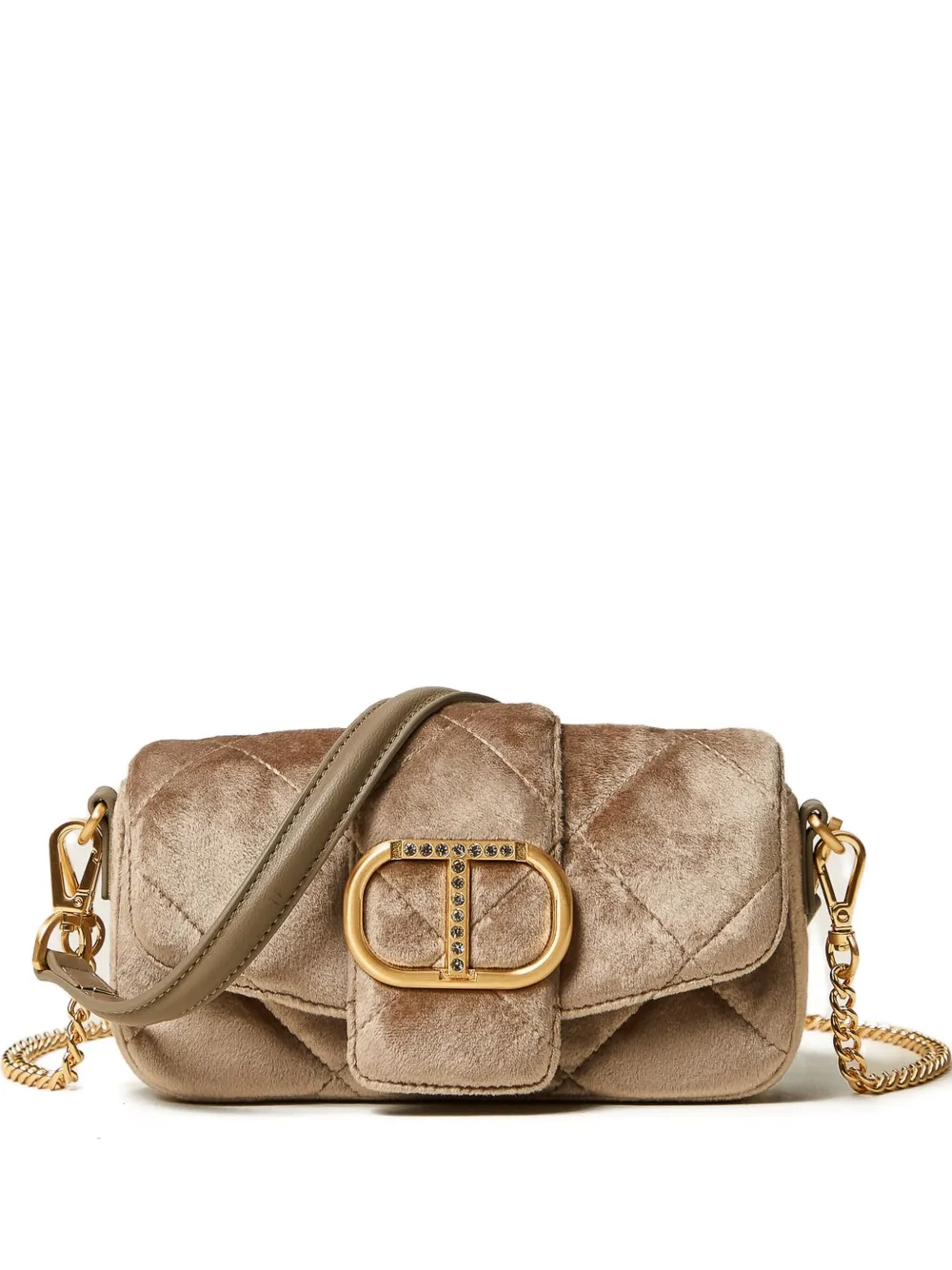 Twinset Amie Quilted Chain Bag In Neutral