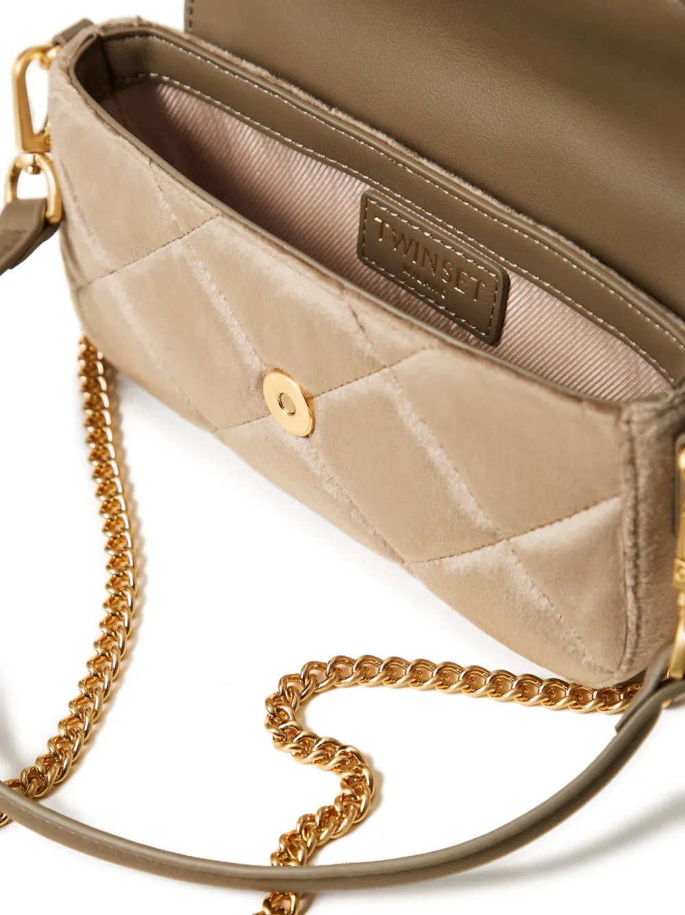 TWINSET Amie gewatteerde tas met ketting Beige