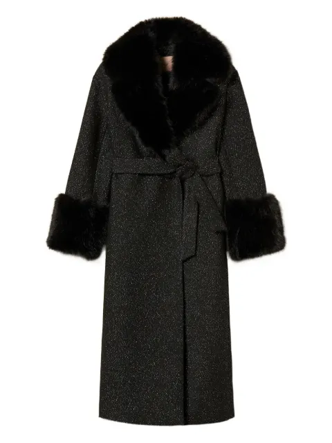 TWINSET faux-fur trimmed coat