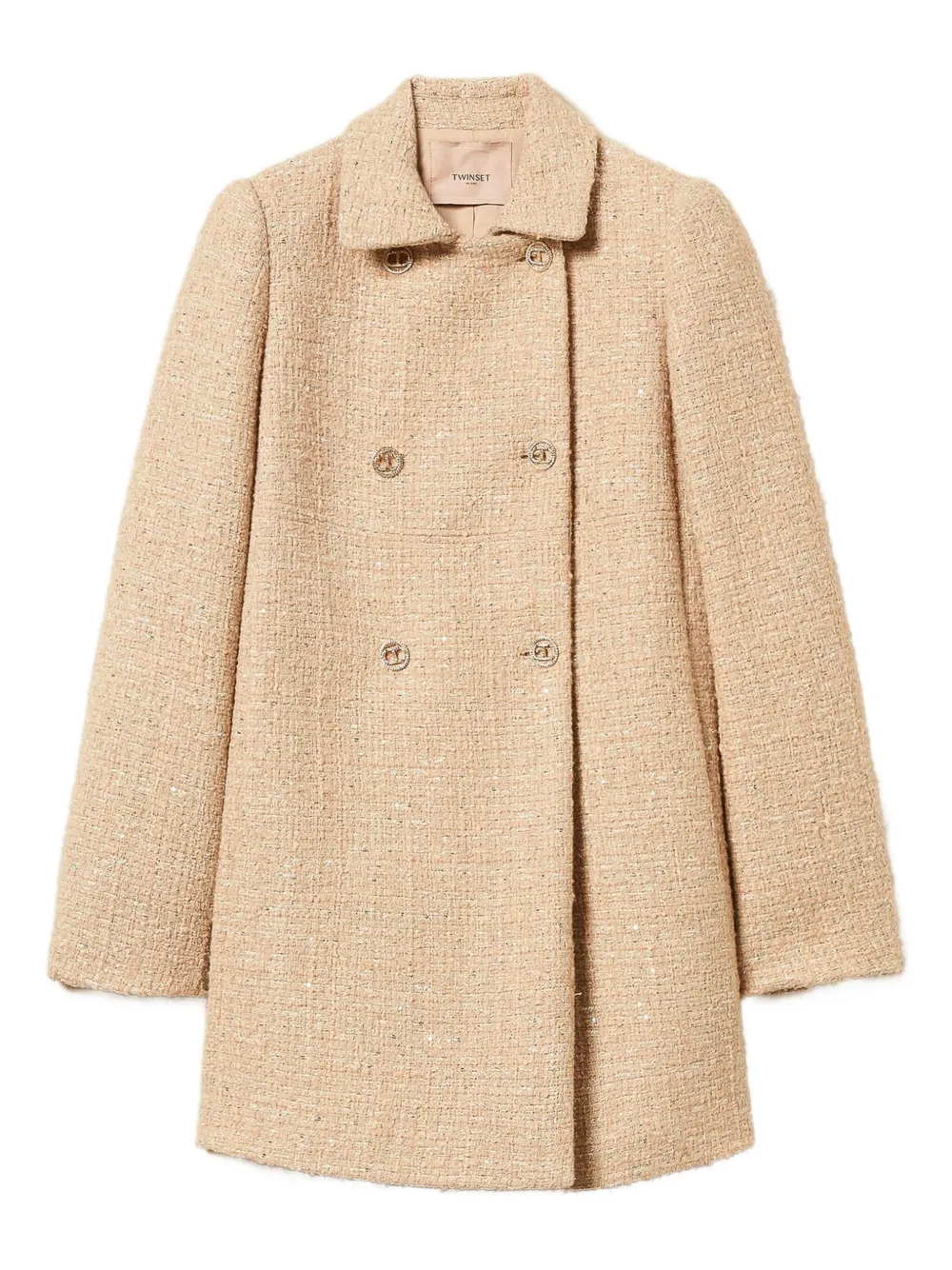 TWINSET Bouclé jas met pailletten Beige