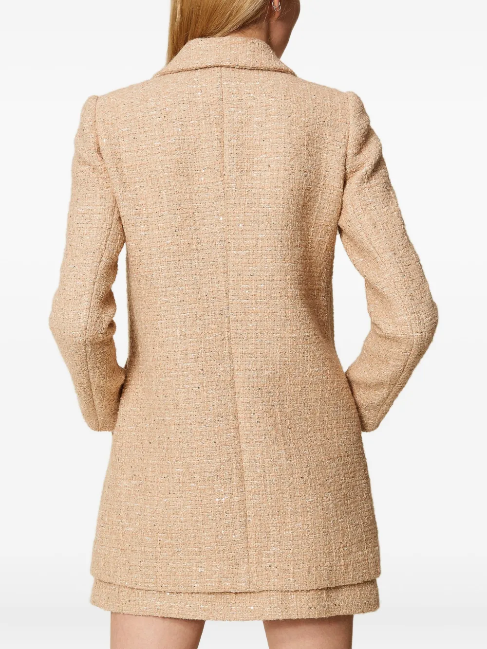 TWINSET Bouclé jas met pailletten Beige
