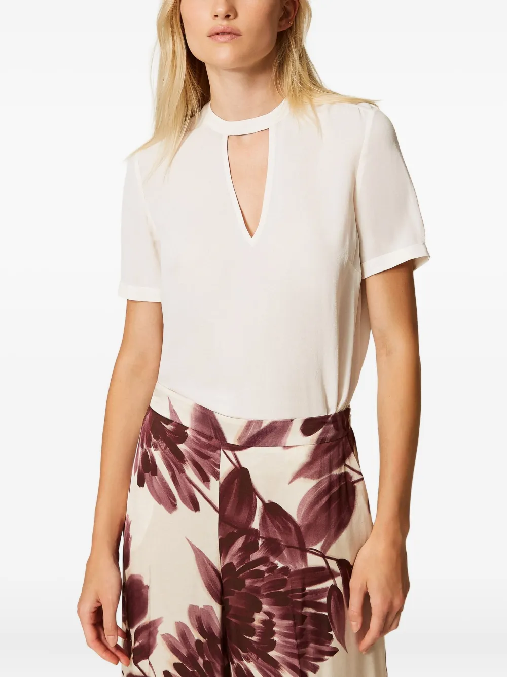 Twinset Keyhole-neckline Blouse In White
