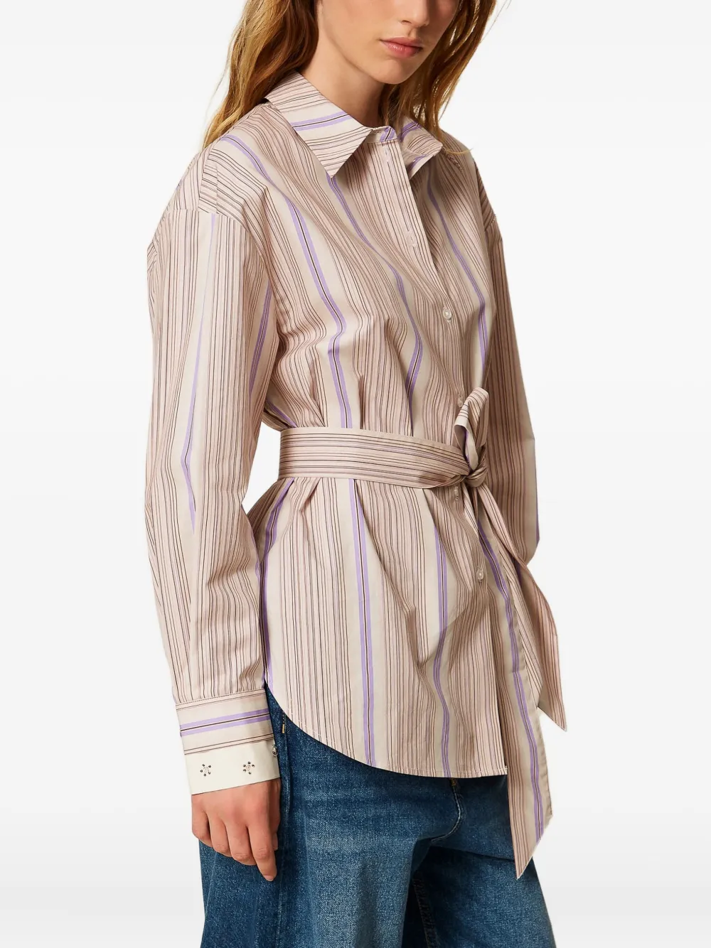TWINSET Gestreept blouse Beige
