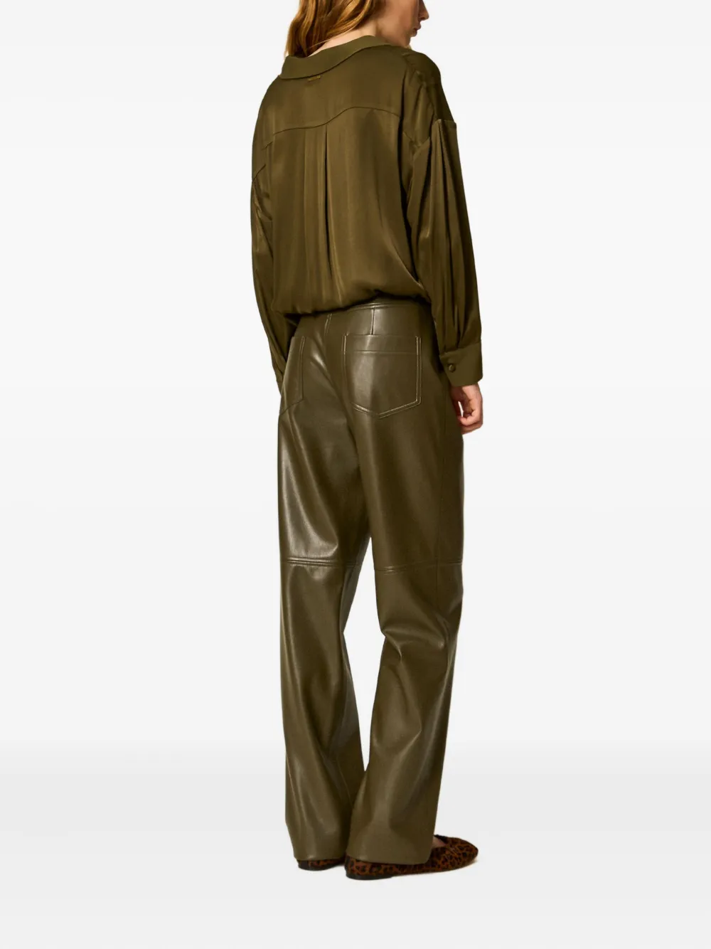 TWINSET Broek met vlakken en ritssluiting Groen