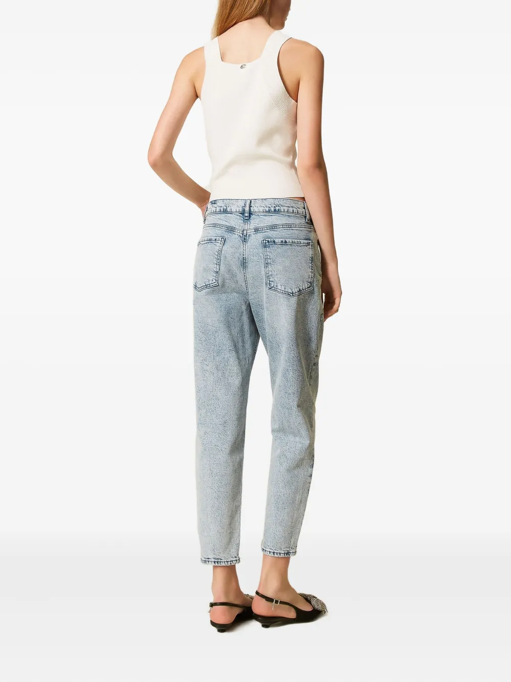 TWINSET Denim jeans met pailletten Blauw