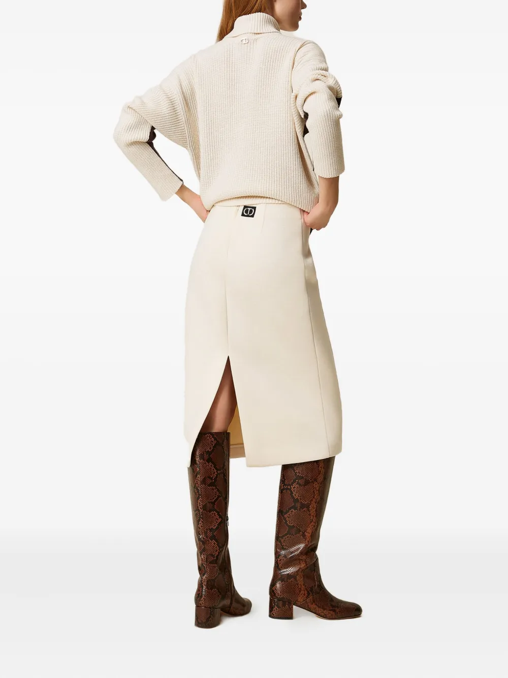 TWINSET Midi-rok met opgestikte zak - Wit