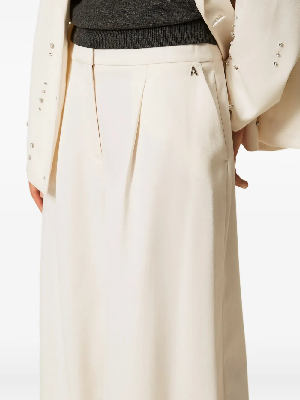 Twinset Side-pocket Trousers In White