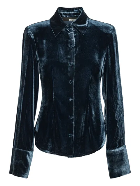 ROTATE BIRGER CHRISTENSEN long-sleeve velvet shirt