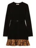 TWINSET leopard-print ruffle mini dress - Black