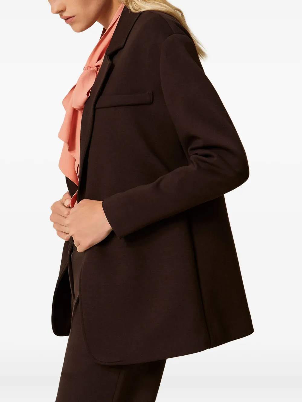 TWINSET Blazer met gekerfde revers en zakdetail Zwart