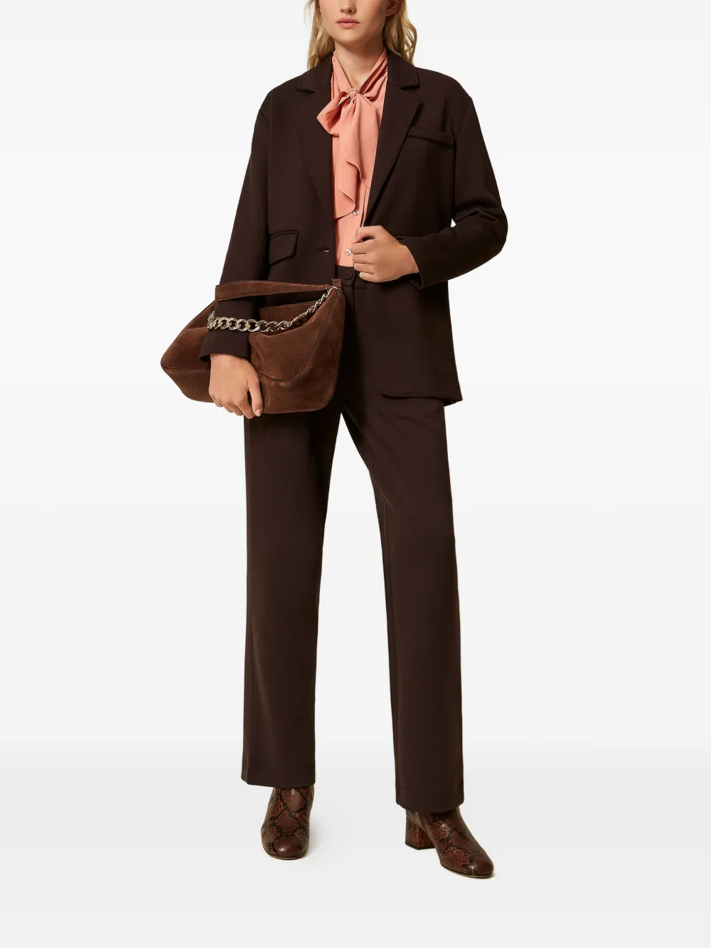 TWINSET Blazer met gekerfde revers en zakdetail Zwart