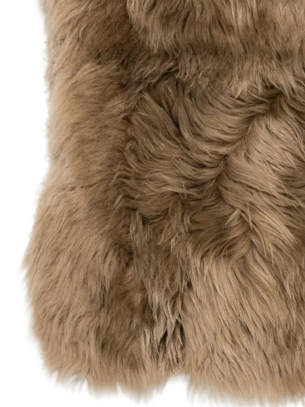 BLANCHA ブラウン毛皮ベスト Blancha シアリング ベスト | ブラウン