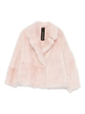 ムートン・ファーコート BLANCHA CASHMERE-EFFECT FUR JACKET 韓国デザイン リアルファー FOX シープスキン レザージャケット