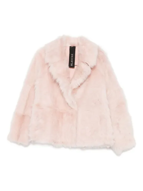 Blancha chamarra texturizada con solapa de muesca