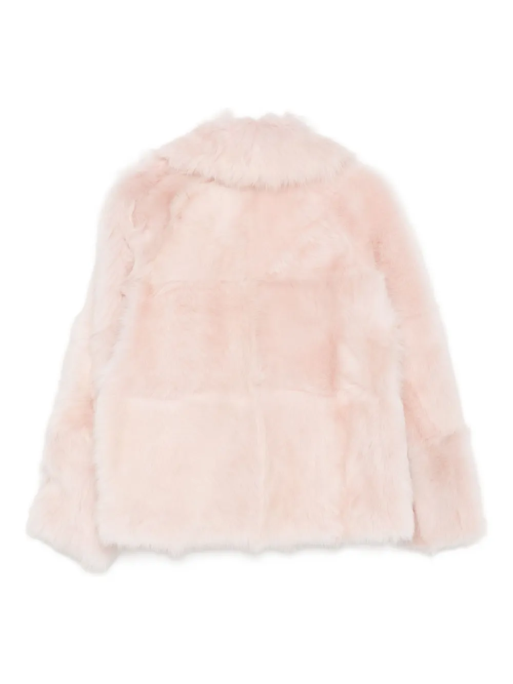 Blancha Notched-lapels Shearling Jacket In Pink