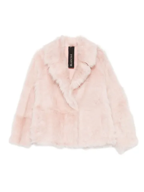 Blancha chamarra texturizada con solapa de muesca