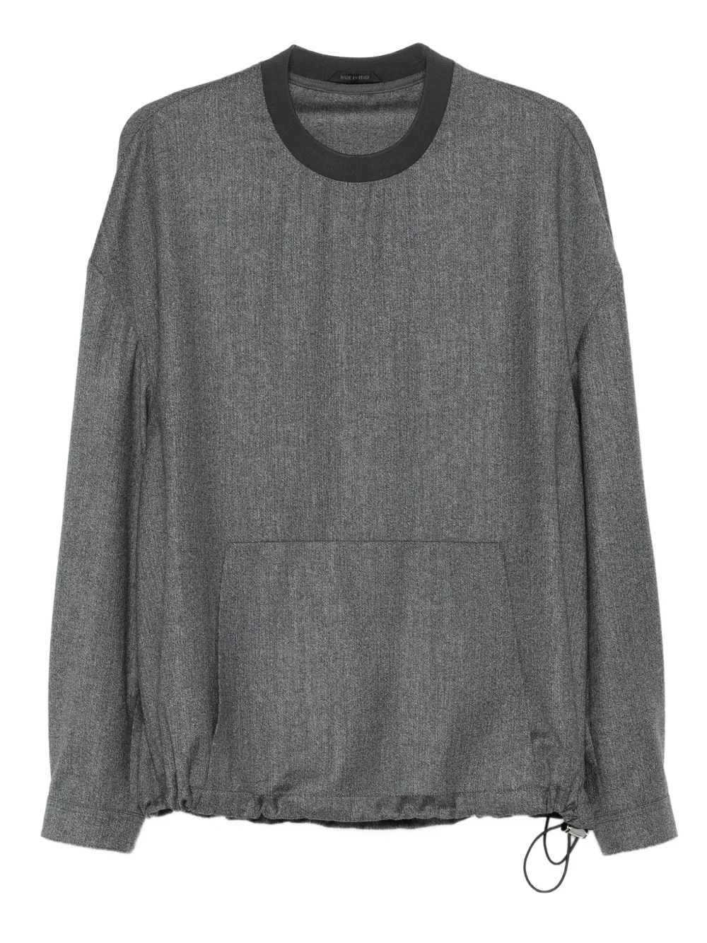 Giorgio Armani drawstring pocket wool sweathsirt Grijs