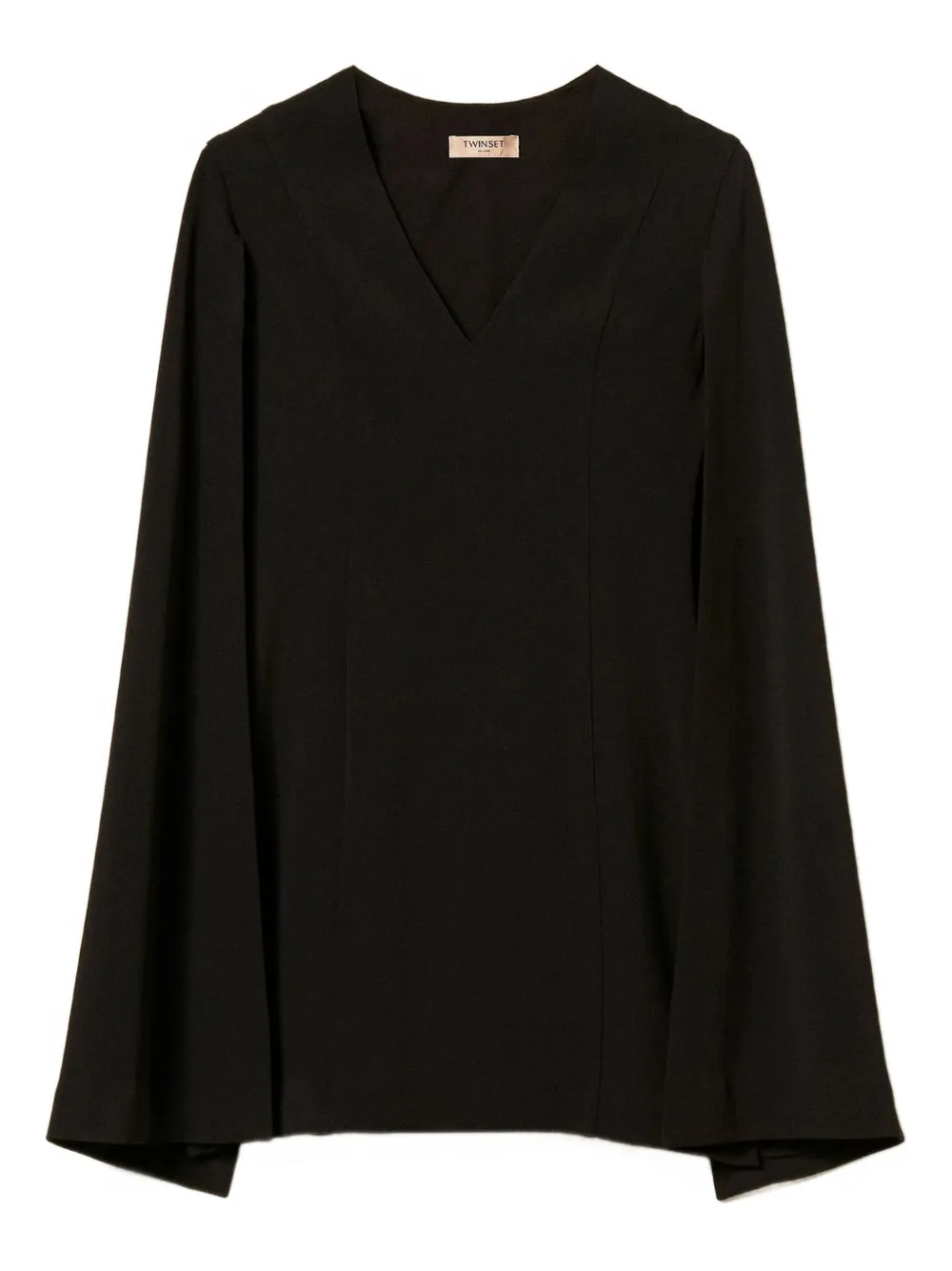 TWINSET V-neck cape dress - ブラック TWINSET V-neck cape dress - ブラック
