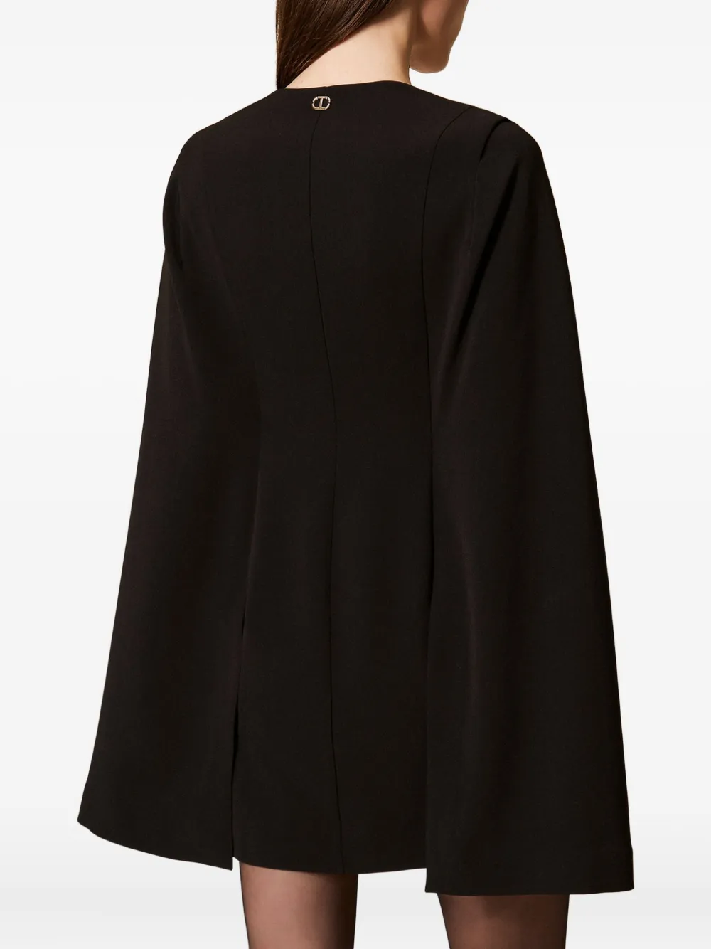 Twinset V-neck Cape Dress In Black