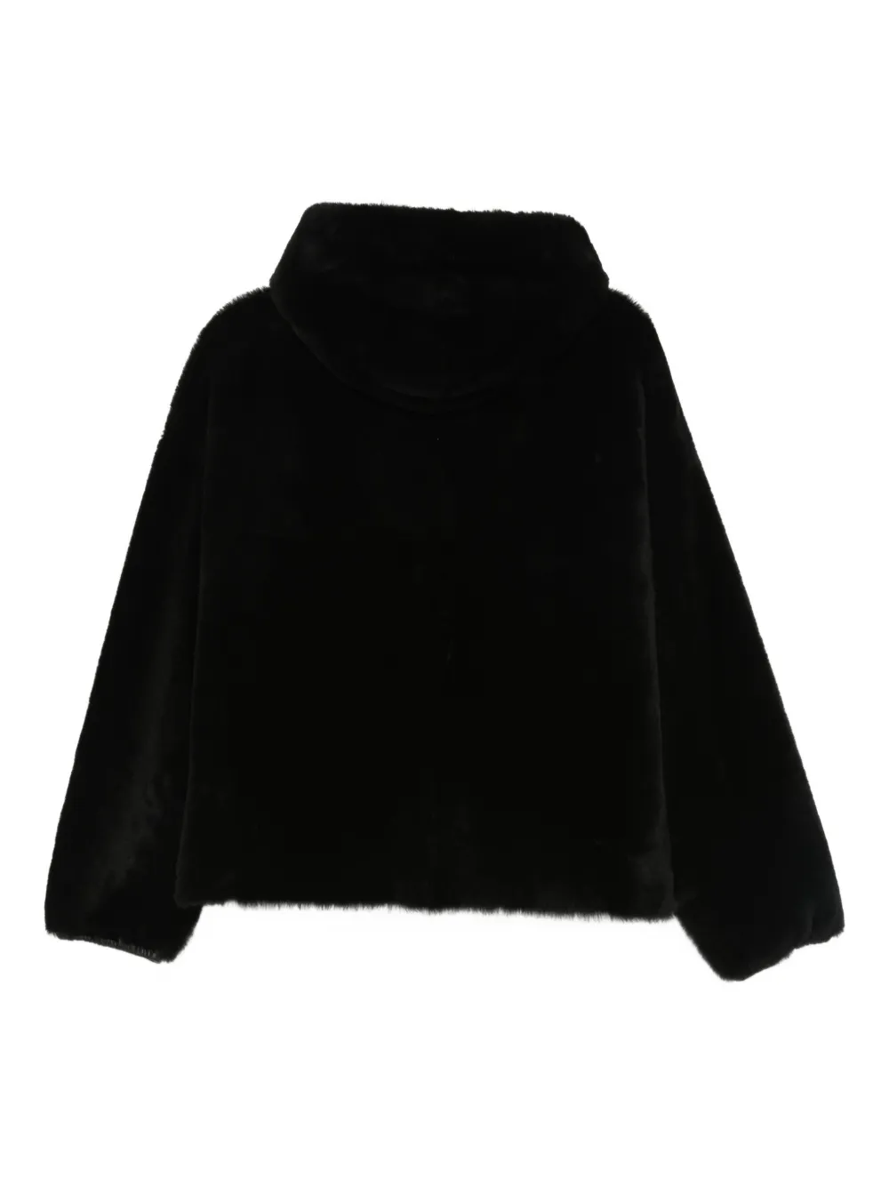 Blancha hooded sheepskin coat - Zwart