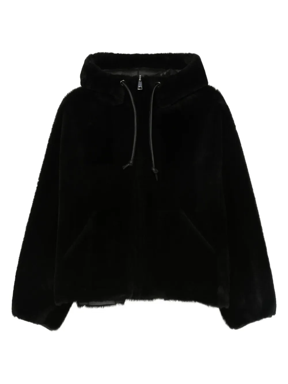 Blancha hooded sheepskin coat | Black | Image 1