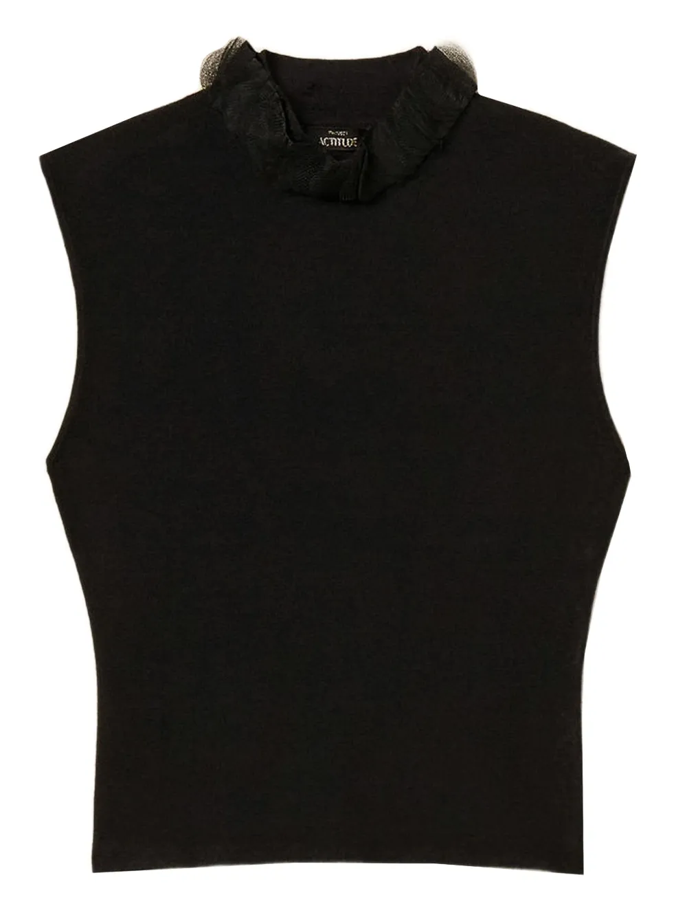 TWINSET Gebreide top met ruche hals Zwart