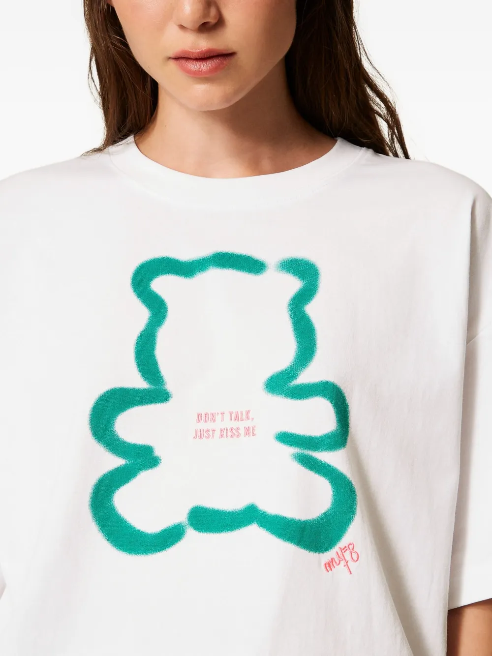 Twinset Teddy-print Cotton T-shirt In White
