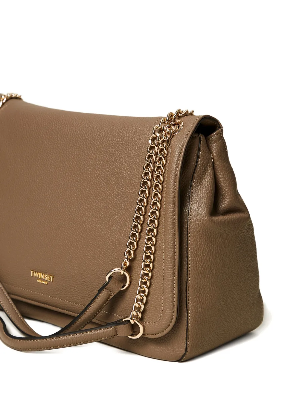 Twinset Chain-strap Flap Shoulder Bag In Brown