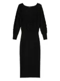 TWINSET textured-fringe midi dress - Black