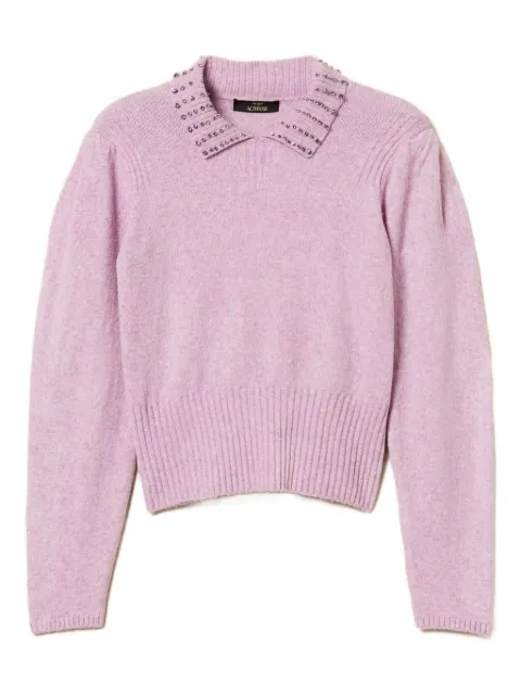 TWINSET embellished polo-collar sweater 