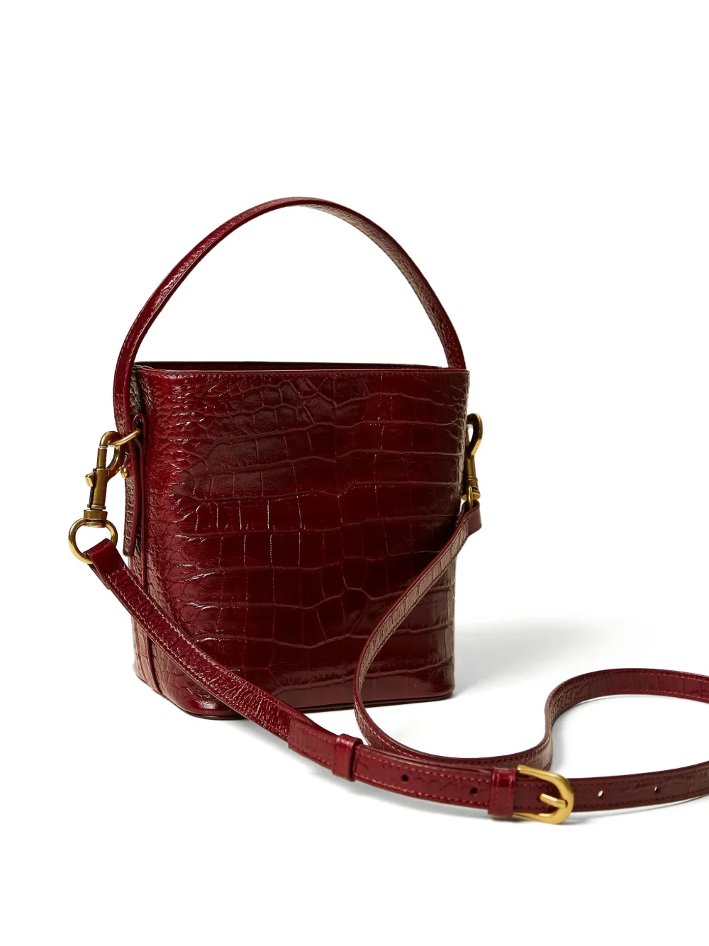 Twinset Crocodile-effect Bucket Bag In Red