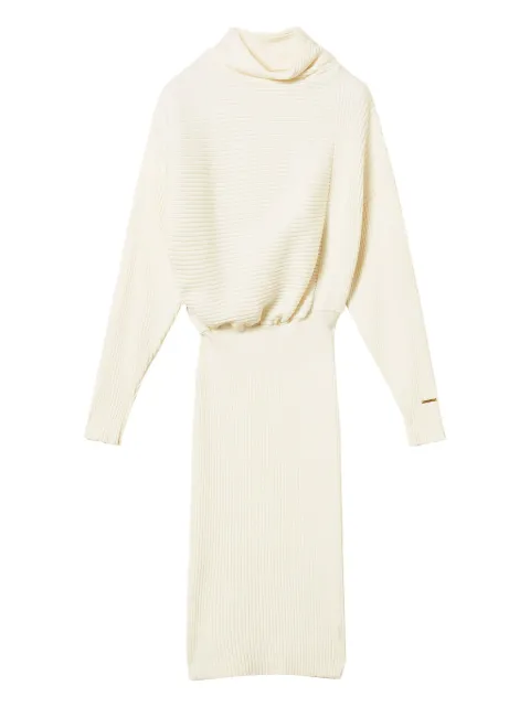 TWINSET ribbed mock-neck midi dress