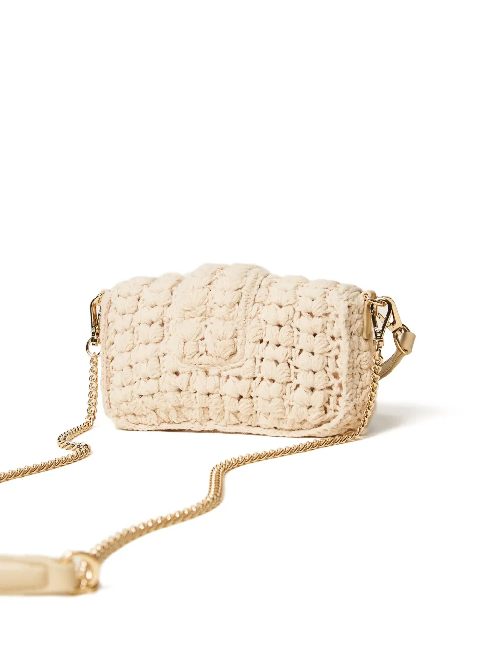 TWINSET Amie gehaakte tas verfraaid met kristallen Beige