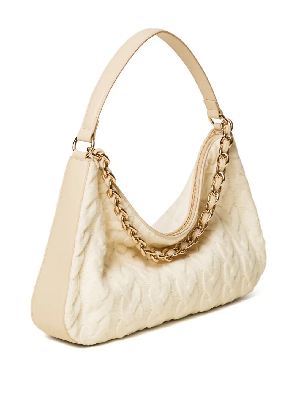 TWINSET Liliane kabelgebreide schoudertas - Beige