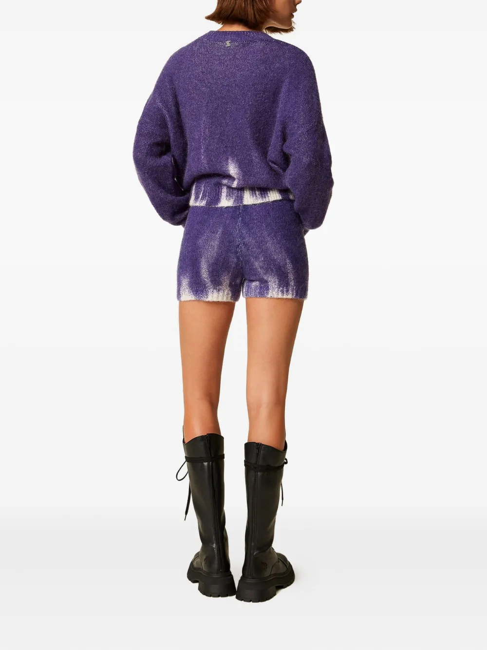 TWINSET Shorts van wolblend met ombré Paars