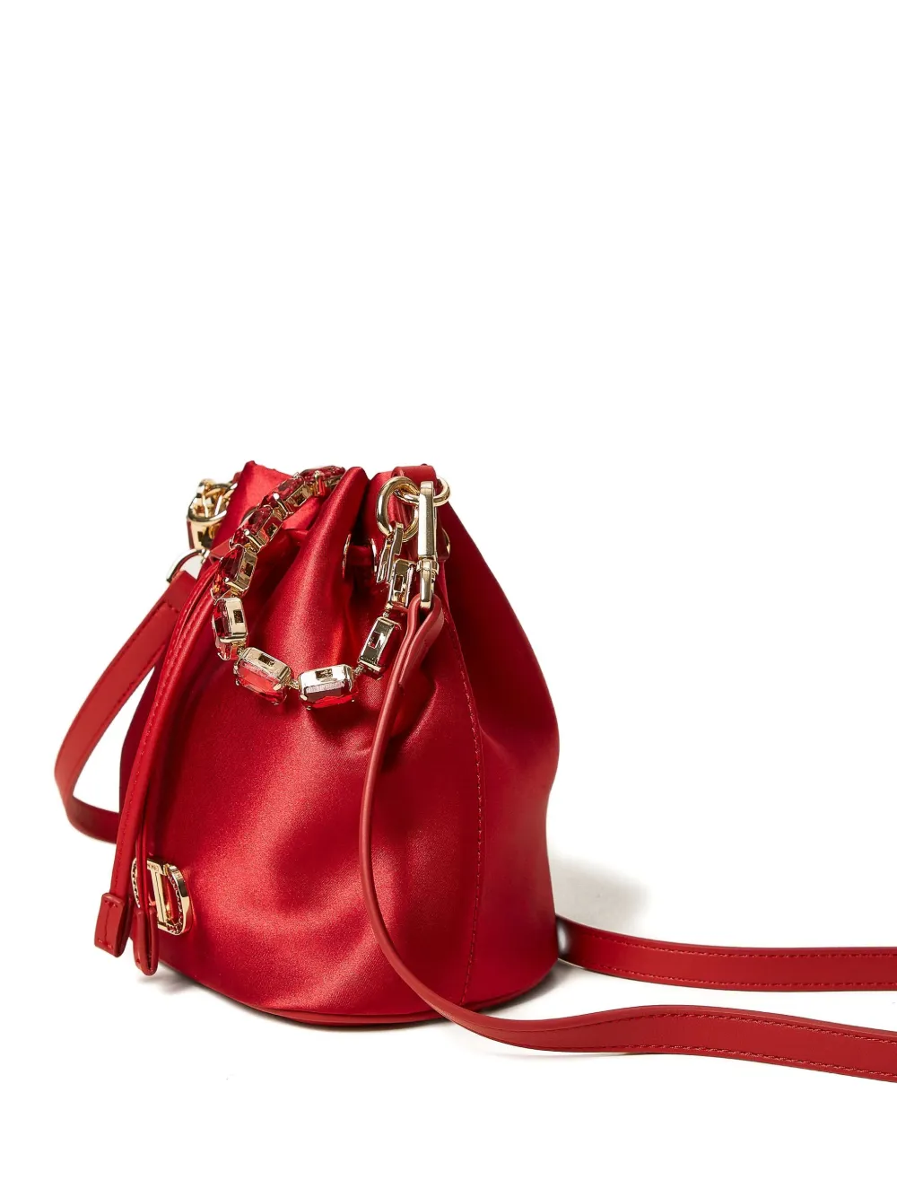 TWINSET Satijnen mini-tas verfraaid met kristallen Rood