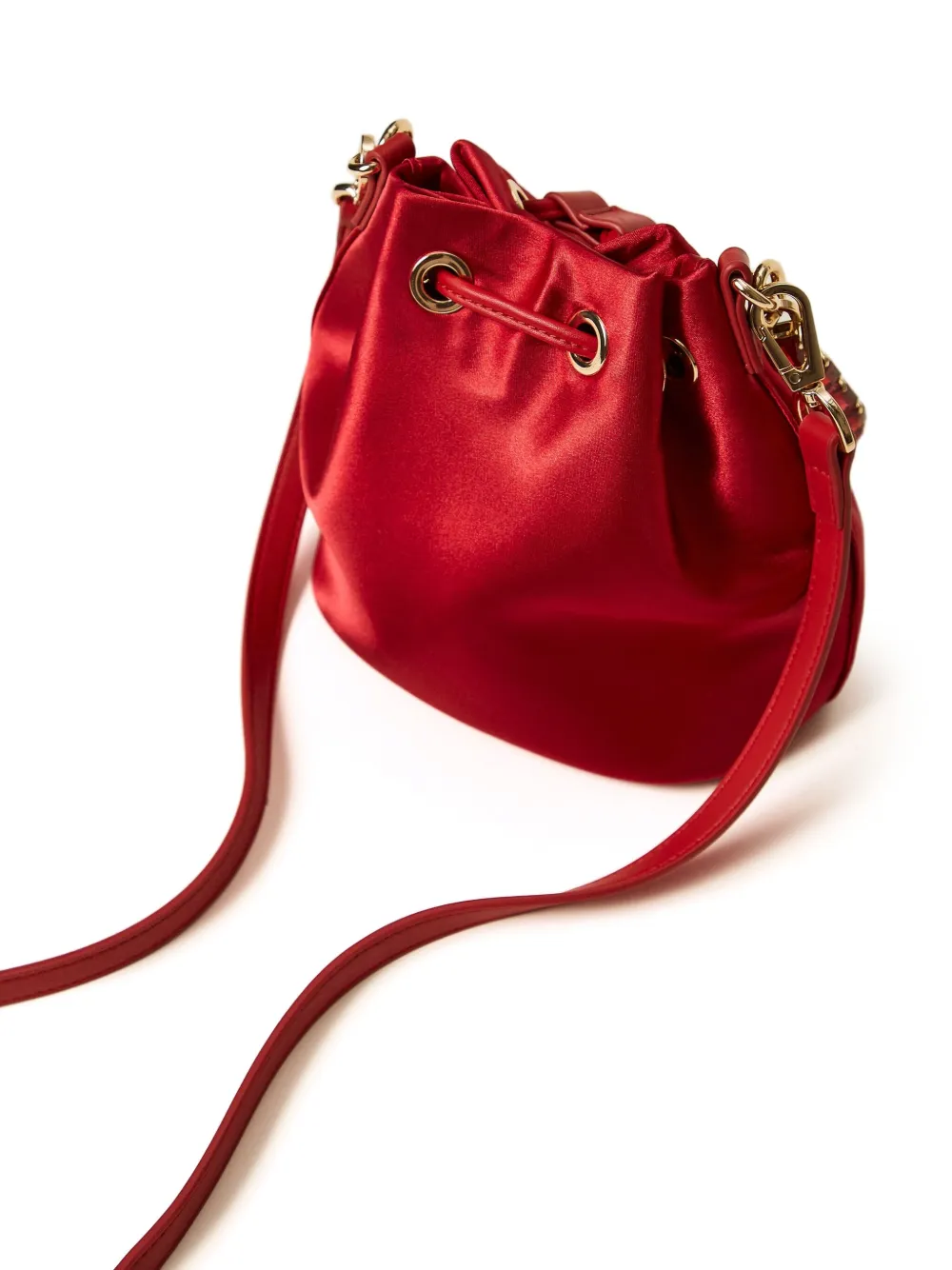 TWINSET Satijnen mini-tas verfraaid met kristallen Rood