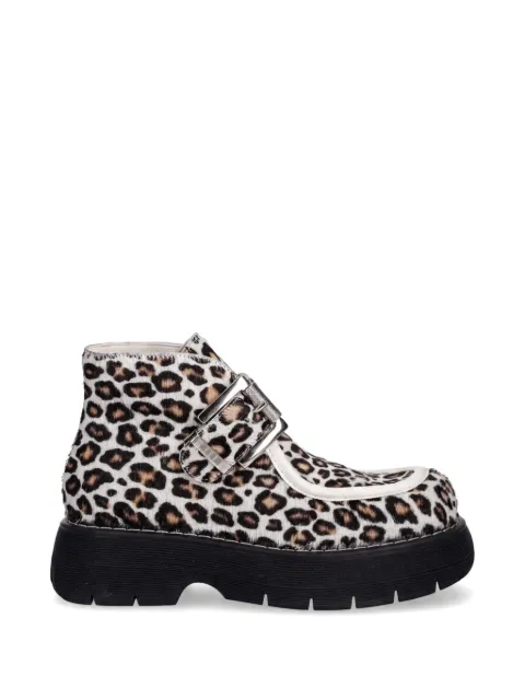 MSGM buckle leopard-print boots