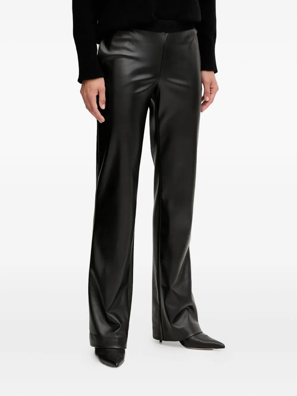 Ermanno Scervino Logo-waist Straight Trousers In Black