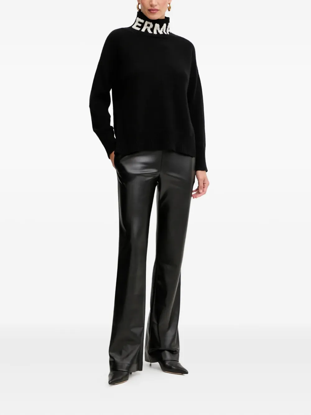 Ermanno Scervino logo-waist straight trousers - Zwart