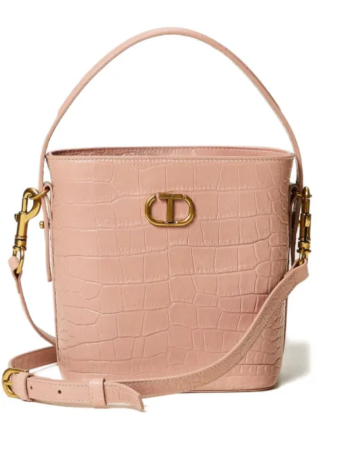 TWINSET crocodile-effect leather bucket bag
