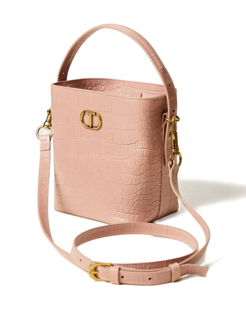 TWINSET crocodile-effect leather bucket bag | Image 2